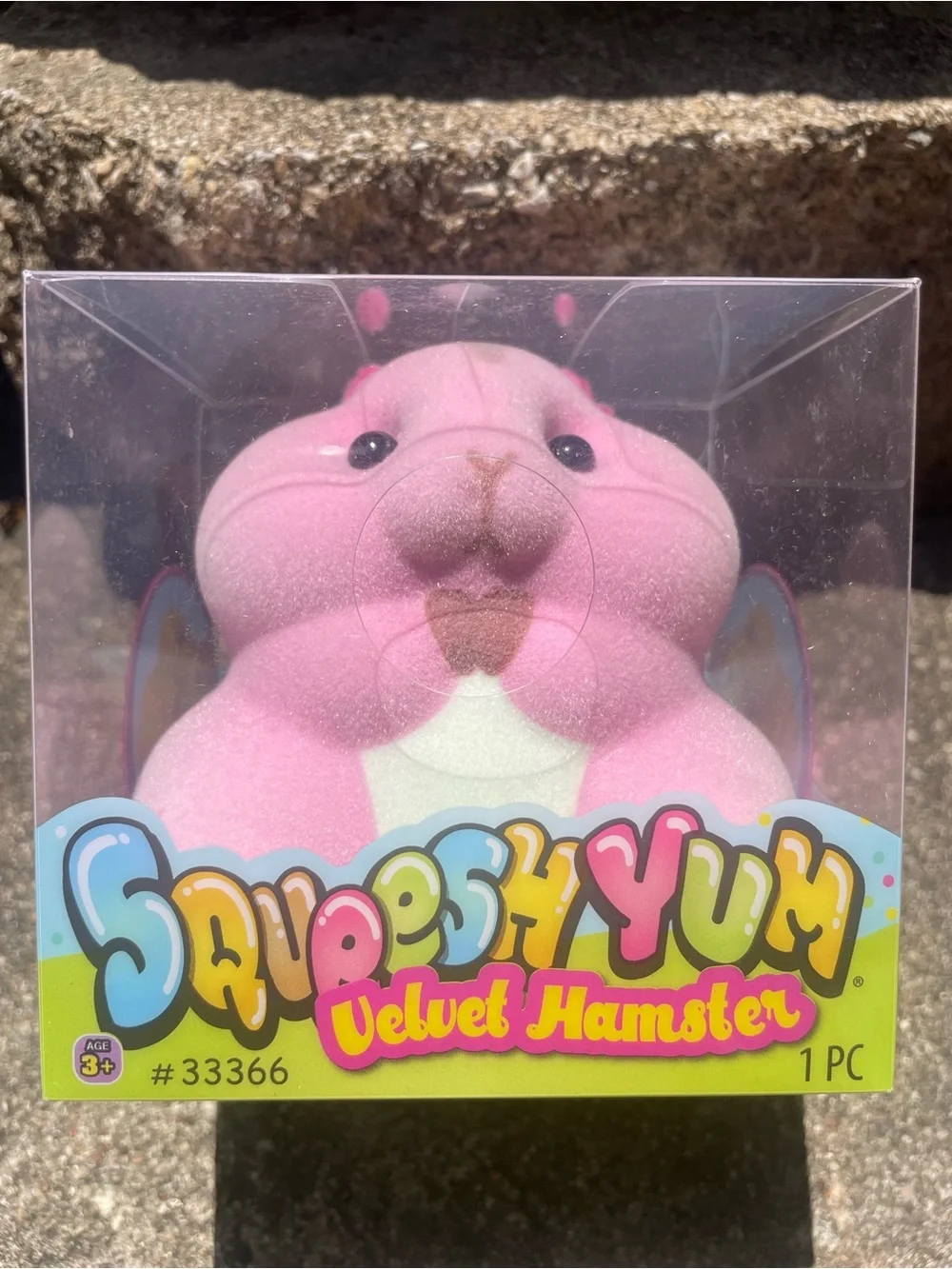 Full 3 Pack - Squeeshy Yum Velvet Hamster Plush Toy [Yellow, Pink, Blue] NEW!